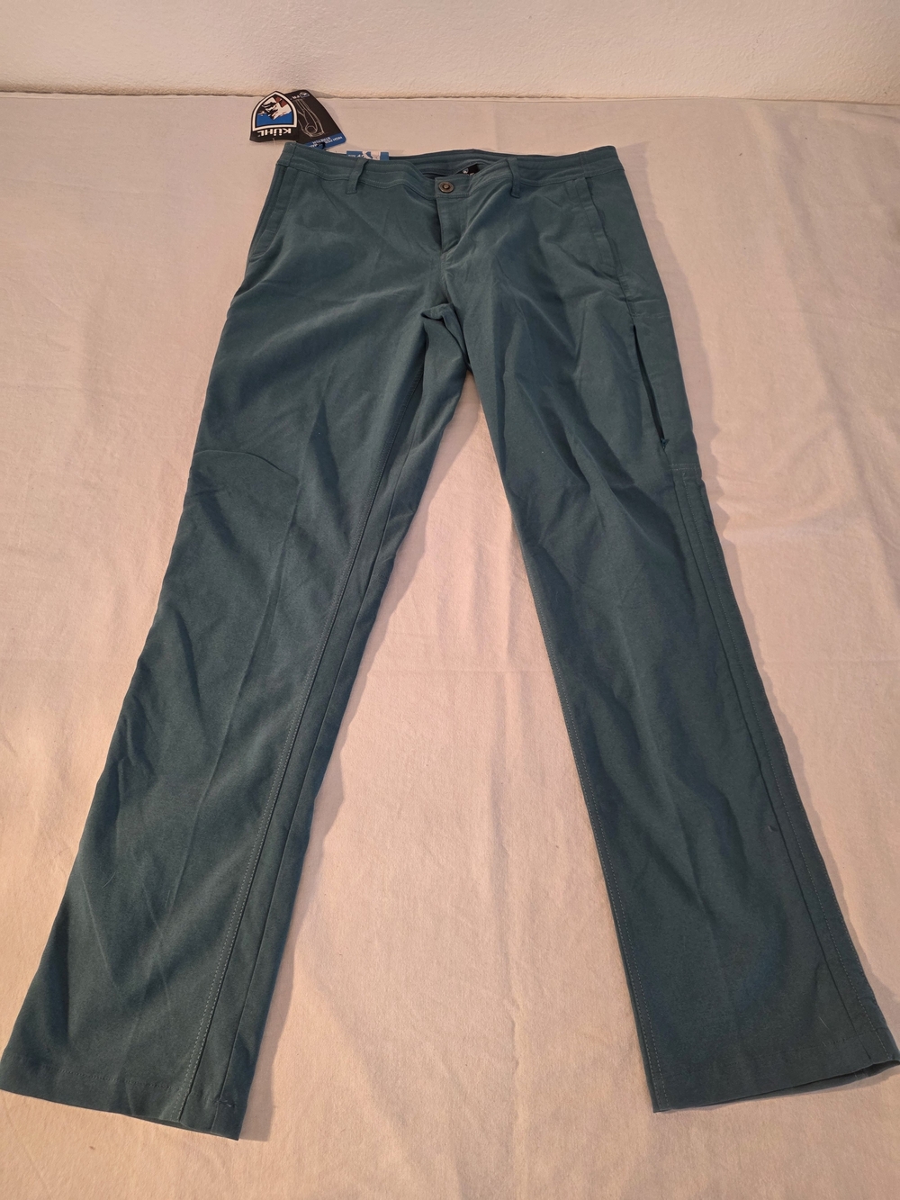 Kuhl Women's Side Ruching Performance Pants In Teal.